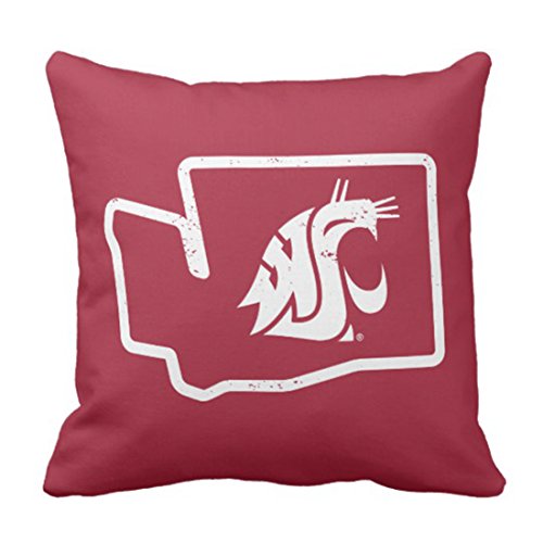 Emvency Throw Pillow Cover Wsu Cougars Vintage Washington State Decorative Pillow Case Retro Home Decor Square 20 x 20 Inch Cushion Pillowcase