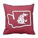 Emvency Throw Pillow Cover Wsu Cougars Vintage Washington State Decorative Pillow Case Retro Home Decor Square 20 x 20 Inch Cushion Pillowcase