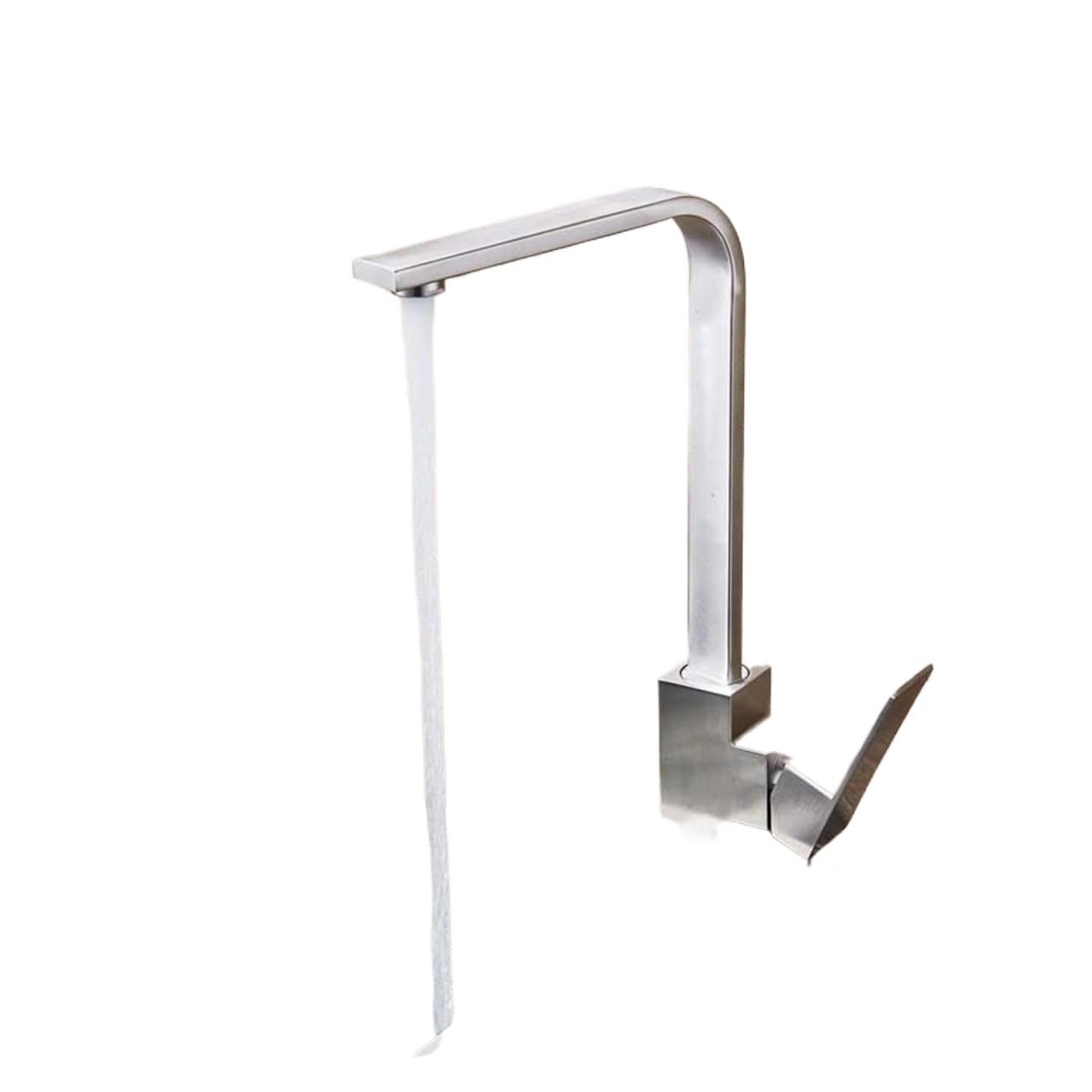 ZQFHSX Brushed Nickel 360 Degree Swivel Kitchen Faucet Countertop Installation Hot and Cold Mixing Single Lever One Hole Bathroom Crane(Brushed Nickel)