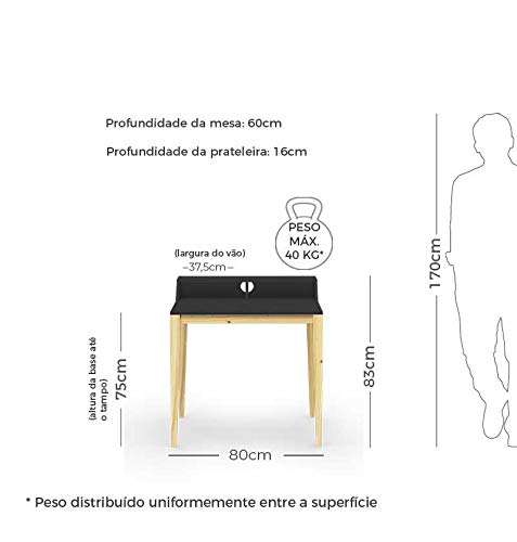 Escrivaninha Pine 80cm Branca - Veromobili