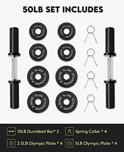 Abovegenius Olympic Dumbbell Weights Sets 90 Lb Dumbbell Weight Set, Space Saving Weight Set For Home Gym #TOP4