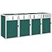 Produktbild vidaXL Mülltonnenbox für 4 Mülltonnen Klappdeckel Mülltonnenverkleidung Müllbox Müllcontainer Gartenbox Gerätebox Grün 286x81x121cm Stahl