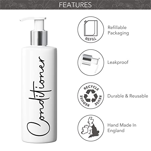 Print Maniacs Mrs Hinch Inspired White Personalised Dispenser Silver Pump Bottles Set 6 (BLACK, F2), 500ml - Image 4