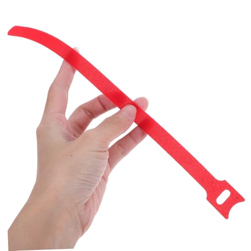 100 piezas de Bridas Reutilizables para Cables, Organizador de Cables, Correa para Cables Eléctricos, Gestión de Cables Resistente con Gancho y Bucle Rojo Carmesí miniatura 4