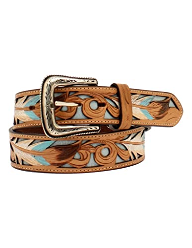 Ceinture Western Nocona pour homme avec plumes en filigrane d'exception