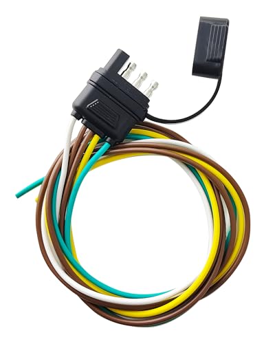 Image of 4 Pin 5 Wire Trailer Wiring Harness 14AWG Pure Copper Wire 25Inch