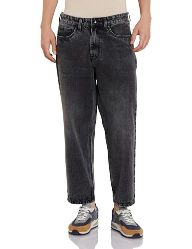 Amazon Symbol Men's Baggy Fit Cotton Jeans – Mid Rise Loose Oversized Denim Pant – 65% OFF
