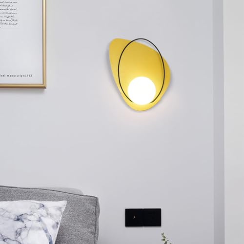 Apliques de Pared Interior E27 de Hierro con Pantalla de Vidrio Lámpara Decorativa Oro Izquierdo