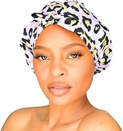 GRACE & COMPANY Luxury Shower Cap For Women - 100% Waterproof, Reusable, Washable & Breathable Shower Caps - L