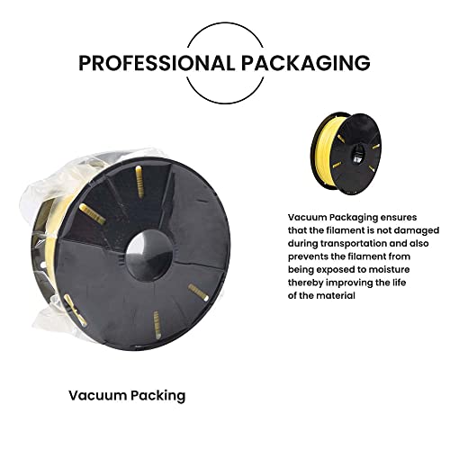 Image of Tesseract Premium PETG 1.75mm 3D Printing Filament | Dimensional Accuracy + /- 0.03mm | Compatible with Most FDM Printers | 1 KG 3D Printer Filament - Yellow (Quantity 1)