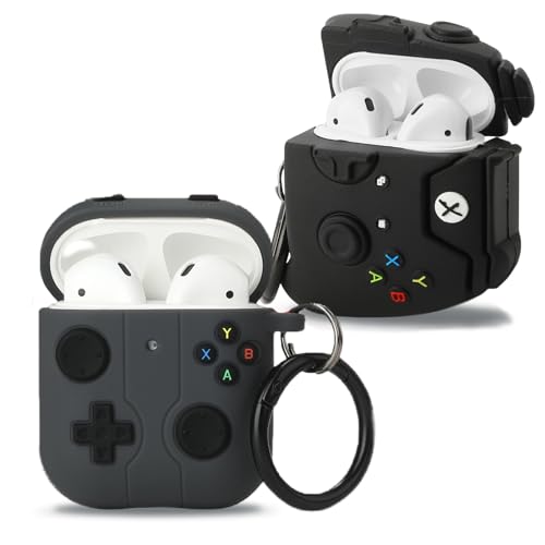 Image of [2Pack] Gedicht for Airpods 2nd Generation Case, Funny 3D Cartoon Game Console Design Silicone Soft Cases for Airpods Case 2nd /1st Gen, with Keychain Kids Women Men for Airpods Case