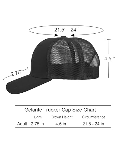 Image of Gelante Mesh Trucker Baseball Cap Snapback Hat Structured Front Panel