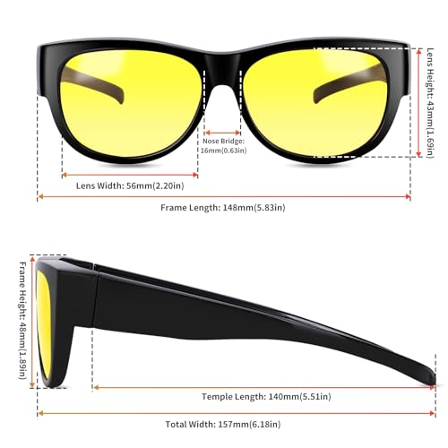Image of GEGURI Polarized Sunglasses Fit Over Glasses for Men Women, Oversized Square Sun Glasses UV400 Protection Shades