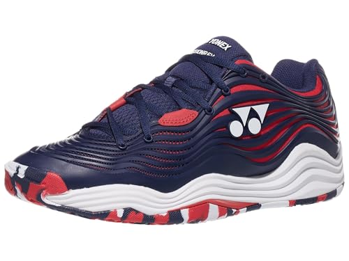 YONEX Men's Power Cushion Fusionrev 5 Tennis Shoes Navy and Red