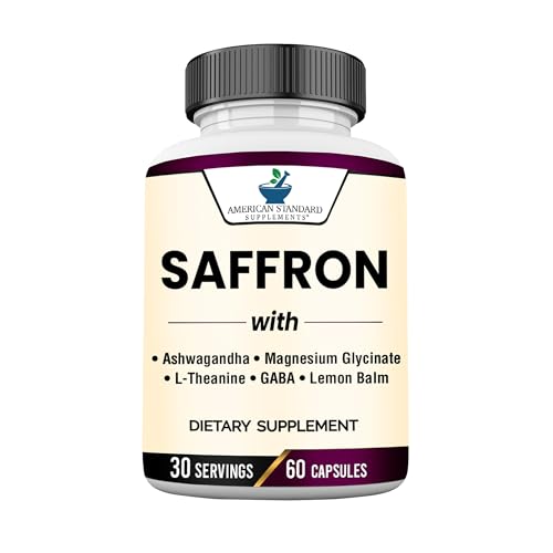 American Standard Supplements Saffron Extract 100mg Per Serving with Magnesium Glycinate,