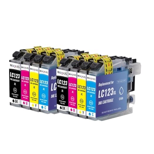 Cartouche d'encre LC123 XL compatible Brother MFC J4510DW DCP J132W noir couleur lot de 8