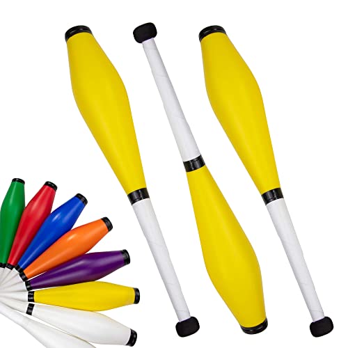 Juggle Dream Trainer Street Malabares Club Set de 3 grandes palos de entrenador, juego de malabares para principiantes y malabares avanzados (amarillo)