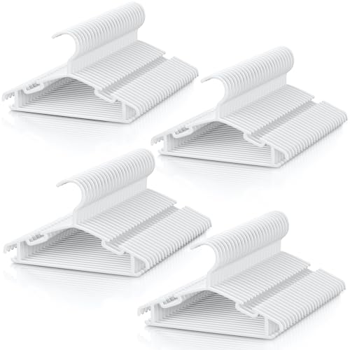 Image of VILICK Kids Plastic Hangers, Baby Clothes Hangers for Closet 100 Packs Non-Slip Toddler Hangers for Infant Child Clothing, Small Children, for Pants Coats Skirts (White)