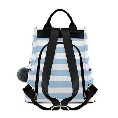 Image of ALAZA Blue White Striped Trips Hiking Camping Rucksack Pack for Women
