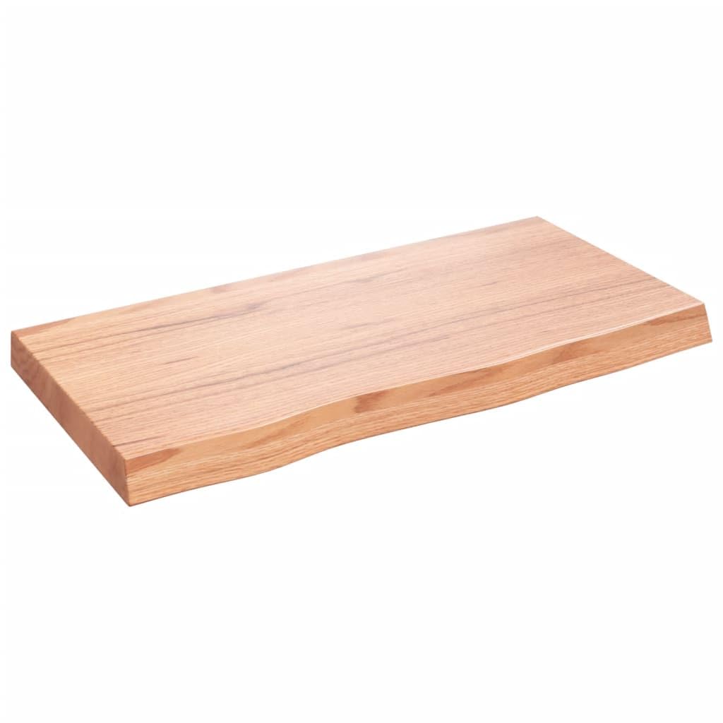 YUANCHUTOP Live Edge Floating Shelves - 80x40cm Wall-Mounted Rustic Wood Shelf for Kitchen, Bathroom, Living Room - Solid Oak Wood Shelving for Home Decor and Storage