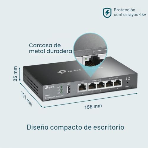 Miniatura 7 de Tp-Link Multi-Wan Wired Vpn Router Up To 4 Gigabit Wan Ports Spi Firewall Smb Router Omada Sdn Integrated Load Balance Lightening Protection Limited Lifetime Protection Tl-R605