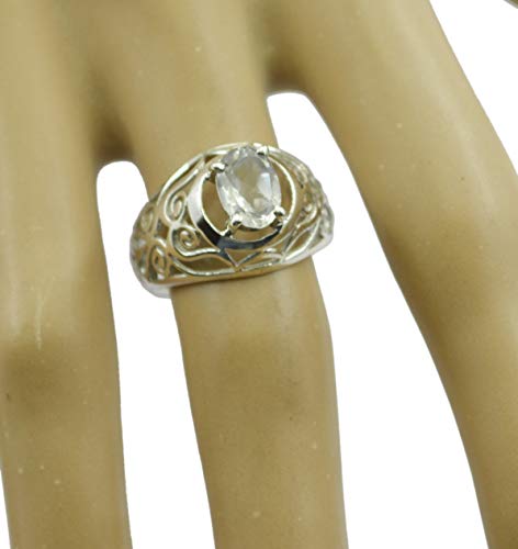 Bague Argent 925 RIYO artisanale pierre blanche naturelle - 2