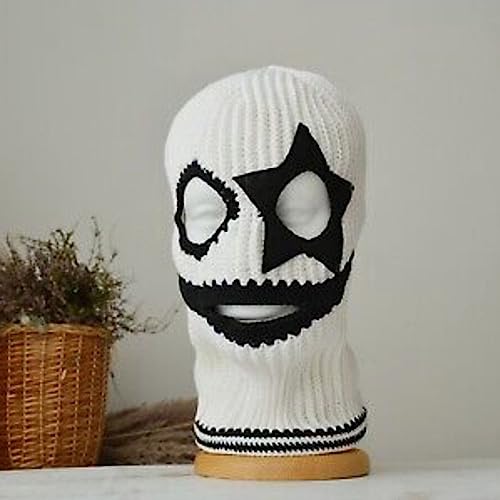 Pasamontañas de Halloween espeluznante novedad de punto gorro con capucha de invierno 4
