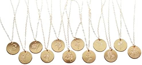 Miniatura 5 de Collar de flor de nacimiento de oro, joyería de flor de nacimiento, regalo de cumpleaños personalizado, collar floral