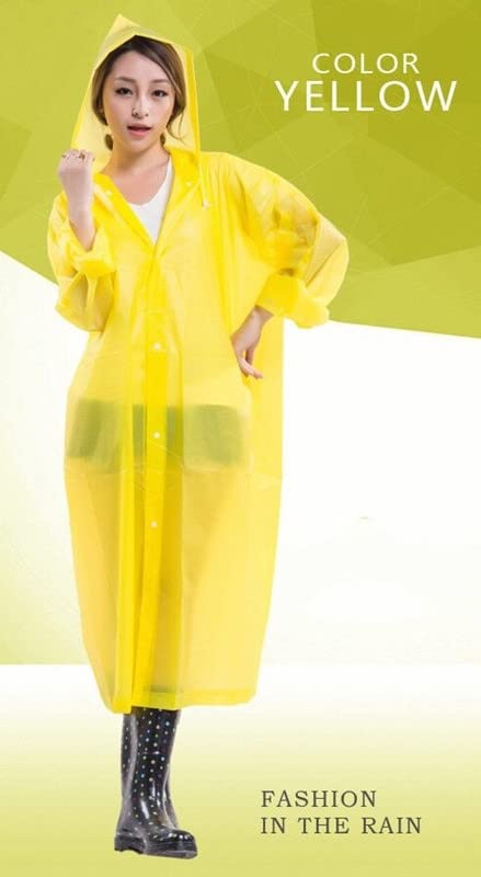 Image of AUGEN By Visions India Women EVA Waterproof Transparent Rain Coat Hooded Outdoor Water Resistant Portable Raincoat Suit for Unisex EVA Rain Coat (Free Size)