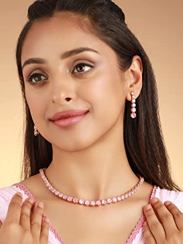 Solitaire Silver Plated Jewellery Set, Timeless Elegance
