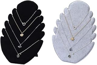 xutong 2 Pieces Necklace Display Stand with 5 Chain Slots for Hanging Necklace Jewelry Organizer Holder Velvet