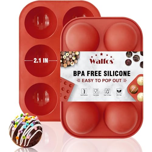 Silicone Hot Chocolate Bomb Mold Medium Semi Sphere Mold, 2 Packs Half Sphere Silicone Baking Molds for Making Chocolate, Cake, Jelly, Dome Mousse