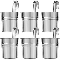 Macetas Colgantes Facil LIHAO Juego de 6 Macetas de Metal para Colgar en Interiores con Decoración de Gancho para Jardinería