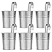 LIHAO 6 x Hängetöpfe Metall Set Pflanztopf Blumentöpfe zum Aufhängen Eisen Hängeblumentöpfe mit abnehmbarem Griff Haken für Blumen Kräuter Sukkulenten Pflanzen (Silber)