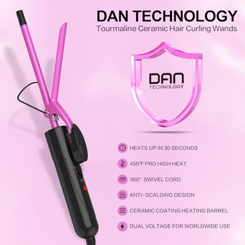Image of 3 /4 Inch Ceramic Curling Iron for Short Hair, 19mm Curling Wand