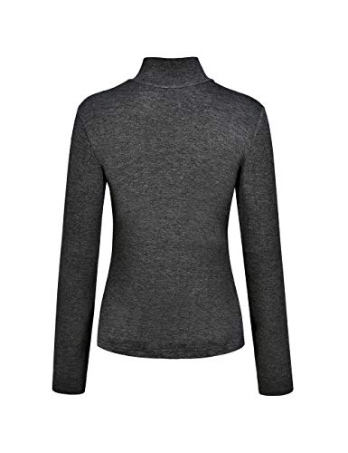 Image of Kindcall Womens Slim Fitted Mock Turtleneck Tops Long Sleeve Lightweight Base Layer Shirts