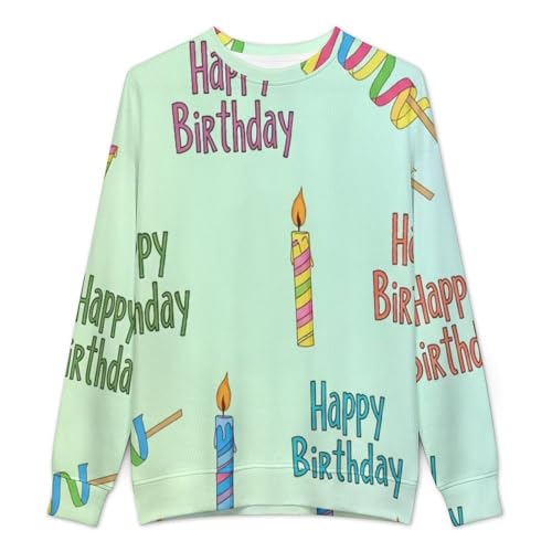 MoBlinko Sweaters for Men Colorful Birthday Mens Crewneck Sweater M Long Sleeve Lightweight Pullover2