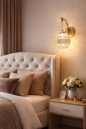 Image of Modern 3 Different Color Mode Changing (Wh /WW /NW) Energy Saving Crystal Led Wall Lamp for Bedroom, Living Room, Restaurants, Dining, Coffee Shop,Home, Etc.