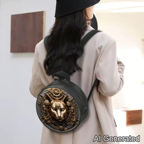 Image of Women Novelty Round Clock Shape Zippered Clock Purses for Women Tote Handbag Shoulder Bag, Gift for Mom Girlfriend