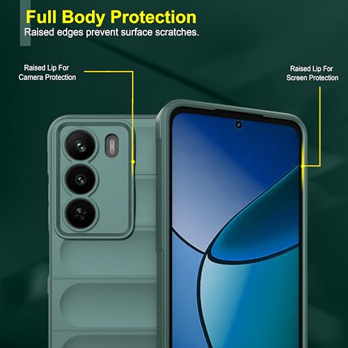 Image of amazon basics Back Case Cover for Realme C73 5G | Compatible for Realme C73 5G Back Cover | Liquid Silicon Magic Case with Camera Protection | Dark Green