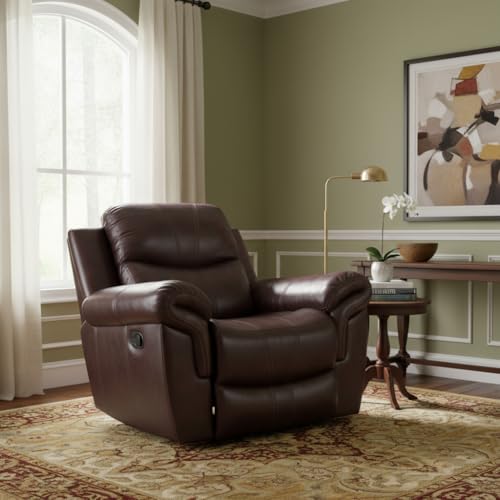 Poltrona Reclinável Norfolk, Marrom, Couro Sintético, Conforto, 1.05m x 1.03m x 1.00m
