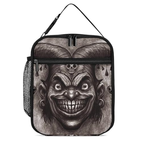 Laughing Angry Joker Reusable Lunch Bag Insulated Lunch Box Portable Cooler Bags for Men Women