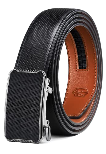 Image of Zitahli Belt Men,Leather Ratchet Belt for Men Dress Casual Every Day with Adjustable Buckle,Trim to Fit For Gift