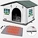 GASUR Weatherproof Heated Cat House, Insulated Heated Cat House Indoor/Outdoor with Heated Pad for Winter, Heated Cat Shelter Providing Safe Feral Outdoor Cat House for Cats or Small Dogs(20