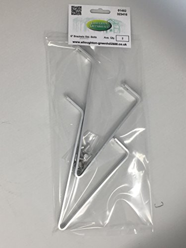 Greenhouse Shelf Brackets 6" Wide - Two Brackets with Elite Greenhouses Cropped Nuts & Bolts