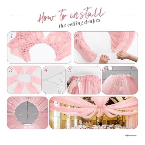 Drapé de plafond de mariage lilas pour masquer les structures et embellir la salle