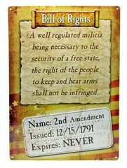 River's Edge 12in.x17in. Weatherpoof Rolled Edge Tin Sign The Right To Keep and Bear Arms 184655