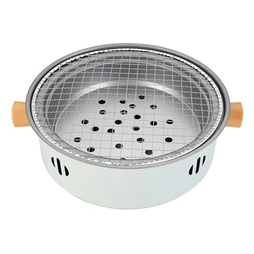 SMZhomeone Parrilla de carbón portátil con mesa desmontable: barbacoa de acero inoxidable resistente para camping, picnic, portón trasero, negro, 126 pulgadas (blanco)