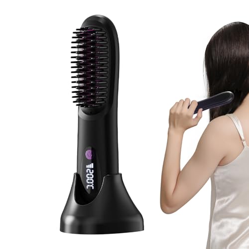 Lisseur de cheveux haute performance brosse ionique chaude avec écran LCD