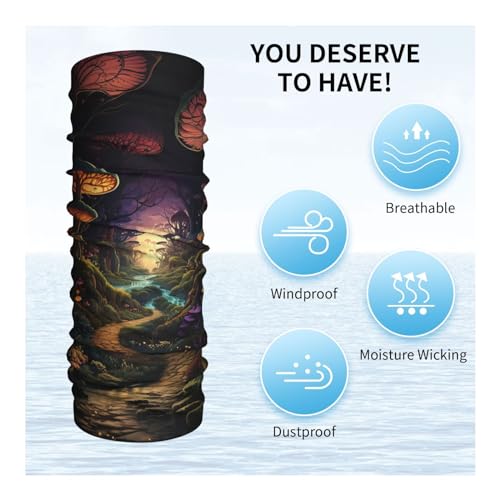 Forest Tree of Life Fantasy Mushrooms Colorful Neck Gaiter Face Cover Scarf Balaclava Bandana para Mujeres y Hombres para Motociclismo Ciclismo Esquí Fiesta miniatura 5